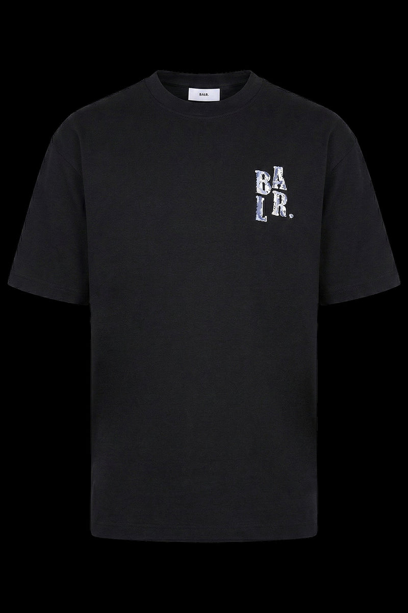 חולצת טי שחורה איור BALR