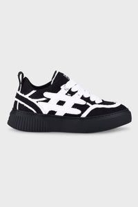 נעל סניקרס שחור לבן נמוכה Ainker Star Line Canvas Black