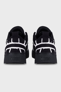 נעל סניקרס שחור לבן נמוכה Ainker Star Line Canvas Black